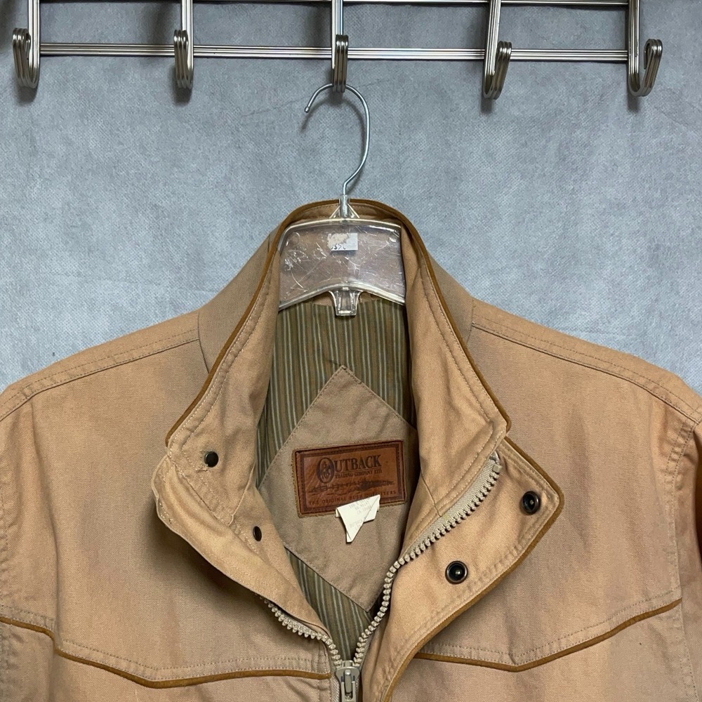 VTG Outback Trading Jacket Men M Pathfinder Canvas Hunting Chore Safari Coat Y2K